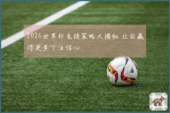 2026世界杯竞猜策略大揭秘 让你赢得更多下注信心